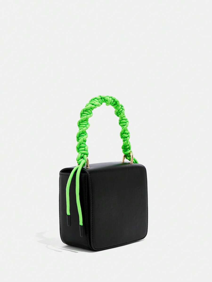 SHEIN ICON Bolso de mano mini de moda simple PU - Negro - Ver 1