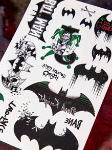 BATMAN X SHEIN 蝙蝠圖案臨時紋身貼合適的適用於日常使用