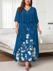 SHEIN Clasi 加大洋裝 - 寶藍色 - 查看 3