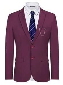 Men Single Breasted Blazer & Trousers - Purple - View 5