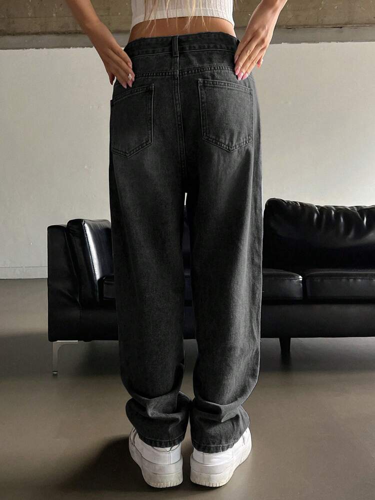 Slant Pocket Straight Leg Jeans Y2k