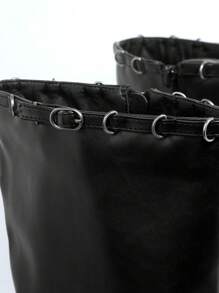 SHUZIA Dát Đầy Da thuần chay Giày cao gót Giày ống - màu đen - Xem 3