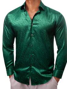 Camisas de talla grande para hombre - Verde - Ver 4