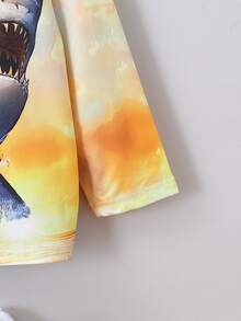 Young Boy Shark Print Tee - Multicolor - View 5