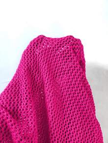 SHEIN Unity 素色網眼針織毛衣洋裝不附腰帶 - 玫紅色 - 查看 7