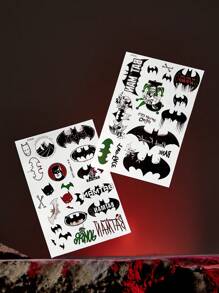 BATMAN X SHEIN 蝙蝠圖案臨時紋身貼合適的適用於日常使用