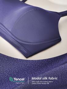 LUVLETTE Plus Natural Wireless Modal Silk Bralette 文胸 - 藍色 - 查看 3
