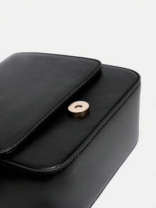 SHEIN ICON Bolso de mano mini de moda simple PU - Negro - Ver 4