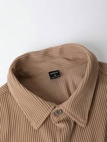 Manfinity Homme Áo sơ mi và quần có túi nắp cho nam - Màu Khaki - Xem 7