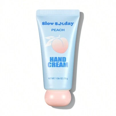 Cremă de mâini Slow Sunday Peach, pentru mâini uscate, cremă de îngrijire a mâinilor pentru mâini uscate și crăpate, loțiune hidratantă de mâini cu parfum natural de plante, dimensiunea unei călătorii, potrivită pentru vară, Y2K, ideală pentru petreceri