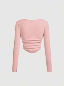 SHEIN MOD 女士T恤 - 粉色 - 查看 2