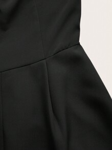 SHEIN Essnce Plus Tie Shoulder Cami Jumpsuit For Summer - Black - View 3