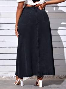 SHEIN SXY Plus Solid Denim Skirt