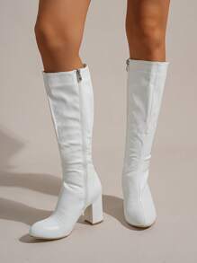 Ladies' Fashionable Party And Unique White Boots - White - View 4
