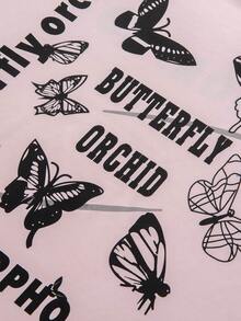 Manfinity 男士寬鬆字母印花圖案t卹 - 粉色 - 查看 4