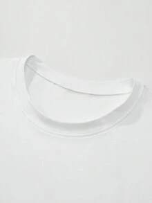 Men Slogan Graphic Drop Shoulder Tee - White - View 3