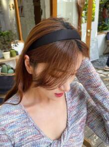 DAZY 简约纯色头带，适合日常佩戴发带发箍 - 黑色 - 查看 5