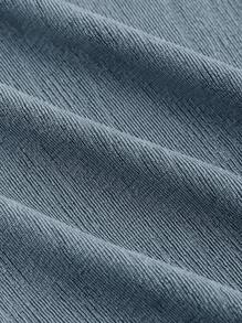 SHEIN MOD 後綁帶木耳邊前收褶喇叭袖短款T恤 - 霧霾藍 - 查看 4