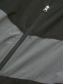 Gym Rark Men Colorblock Zip Up Raglan Sleeve Sports Jacket Workout Tops Sports Jacket - Multicolor - View 3
