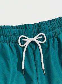 ROMWE MEN Street Life 男士指紋圖案束口短褲 - 水鴨藍 - 查看 3