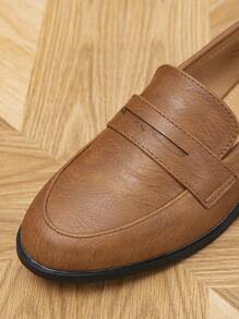 Fall/Winter Women's Loafers, Round Toe Casual Flat Loafers, Outdoor Comfortable Flat Slip-On Shoes, Women's Casual Shoes - Brown - View 8