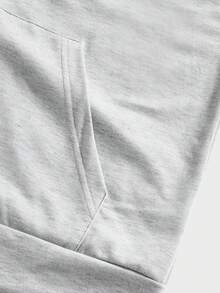 ROMWE MEN Street Life Nam Đồ họa Chữ cái Dây kéo Dây rút Hoodie - Xám - Xem 5