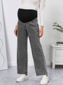 SHEIN Maternidad Jeans de pierna ancha