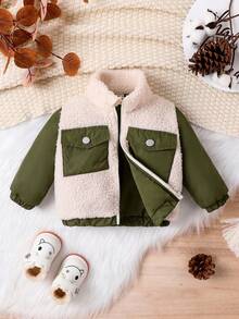 Đứa bé trai Hai âm Túi có nắp Áo Teddy Jackets - Nhiều màu - Xem 4