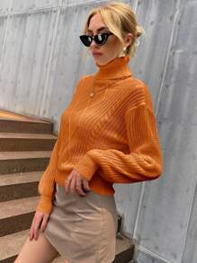 SHEIN Privé Áo len nữ - trái cam - Xem 5