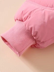 Girls Pink -padded Coat - Red - View 6