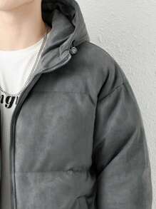 Áo khoác có mũ trùm đầu có khóa kéo dành cho nam - Xám - Xem 4