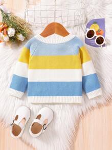 Bebezinha Bloco De Cores Manga De Raglan Cardigans - Multicolorido - Ver 2