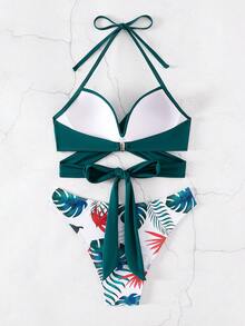 熱帶印花包裝式推桿比基尼套裝 - 彩色 - 查看 2