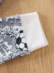 Conjunto De Pijama Com Camiseta E Calça De Futebol Ajustado Para Menino