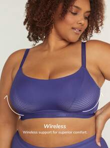 LUVLETTE Plus Natural Wireless Modal Silk Bralette 文胸 - 藍色 - 查看 4