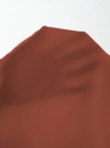 Wandoria Lantern Sleeve Ruched Blouse,Long Sleeve Tops - Rust Brown - View 8