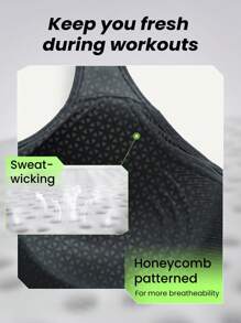 GLOWMODE High Support Mesh Max Convertible Strap Sports Bra Gym Workout Quick Dry Moisture Wicking