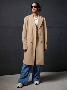 SWAVVY Áo khoác nam có cổ 1 hàng khuy - Màu be - Xem 3