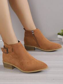 Botas de moda de mujeres - Marrón - Ver 3