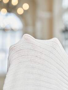 SHEIN Unity 毛茸茸袖口半拉鏈緊身毛衣洋裝 - 白色 - 查看 6