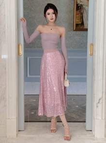 DAZY 亮片A字裙新年 - 粉色 - 查看 4