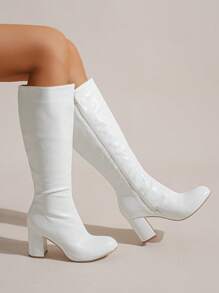 Ladies' Fashionable Party And Unique White Boots - White - View 2
