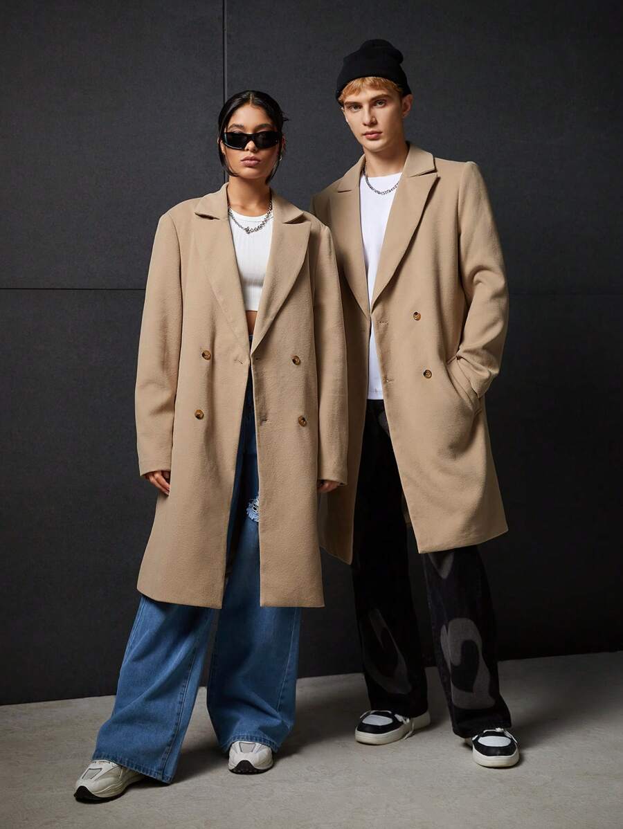 SWAVVY Áo khoác nam có cổ 1 hàng khuy - Màu be - Xem 1