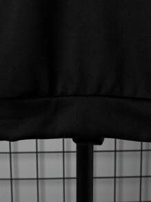 SHEIN Leap Crew 青少年男孩卡通字母印花长袖连帽衫，时尚百搭 - 黑色 - 查看 3