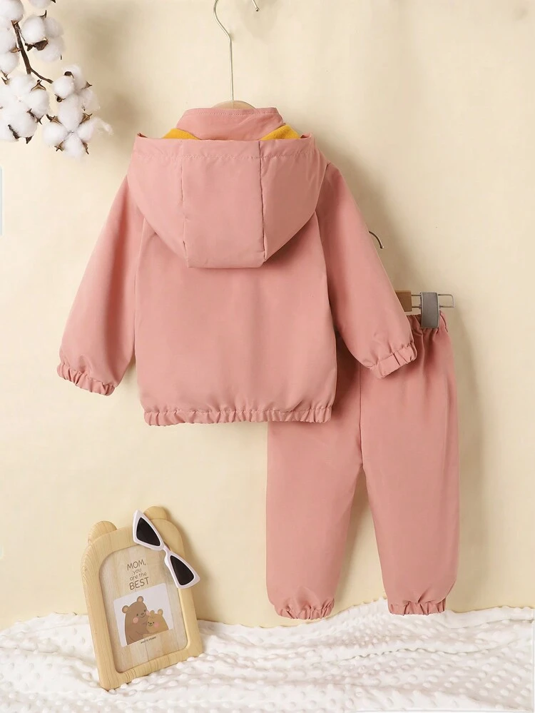 Baby Girl Zip Up Hooded Jacket & Pants