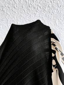 SHEIN LUNE Hơn Sọc & In Dây chuyền Tay áo lồng đèn Xoay eo 2 trong 1 hàng đầu - Nhiều màu - Xem 7