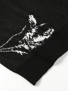 Manfinity Hypemode Nam Mẫu đồ họa Áo len vest Không có áo sơ mi - màu đen - Xem 4