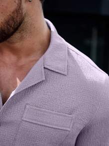 Manfinity Homme Men Flap Pocket Button Up Shirt - Mauve Purple - View 8