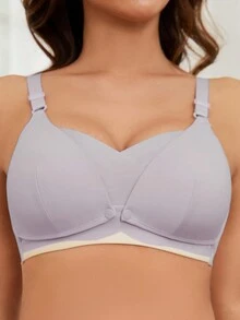SHEIN Maternity Nursing Bra For Mother - Mauve Purple - View 10