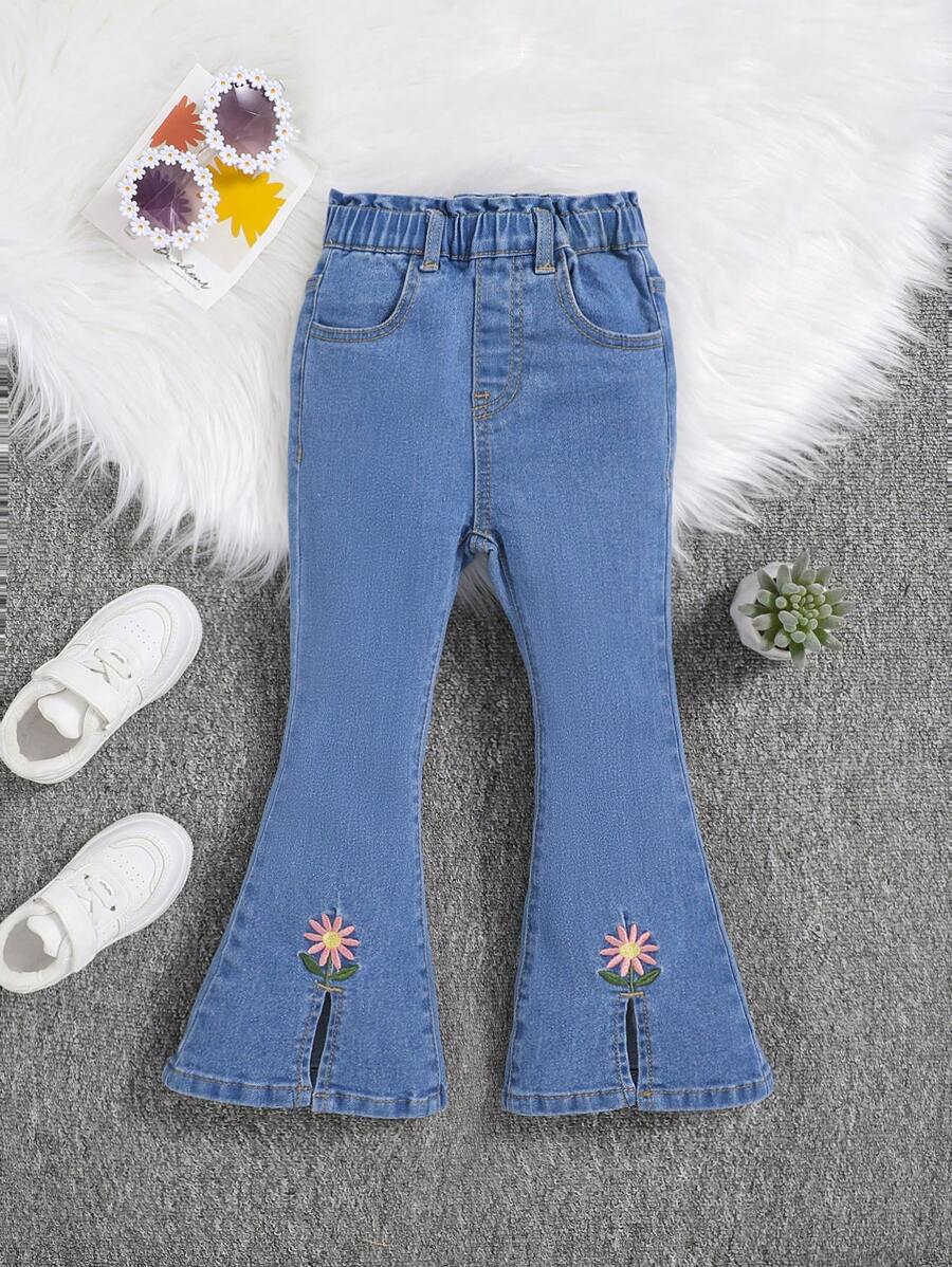 SHEIN 女童（小）牛仔褲 - 淺色水洗藍 - 查看 1